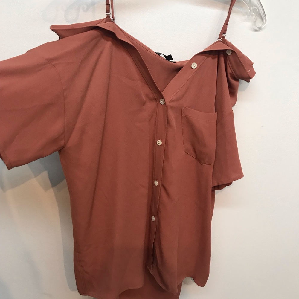Theory drop shoulder silk blouse